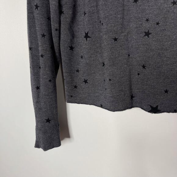 Thread & Supply Womens Small S Heather Gray Charcoal Star Print Sweatshirt Crew - Picture 5 of 8